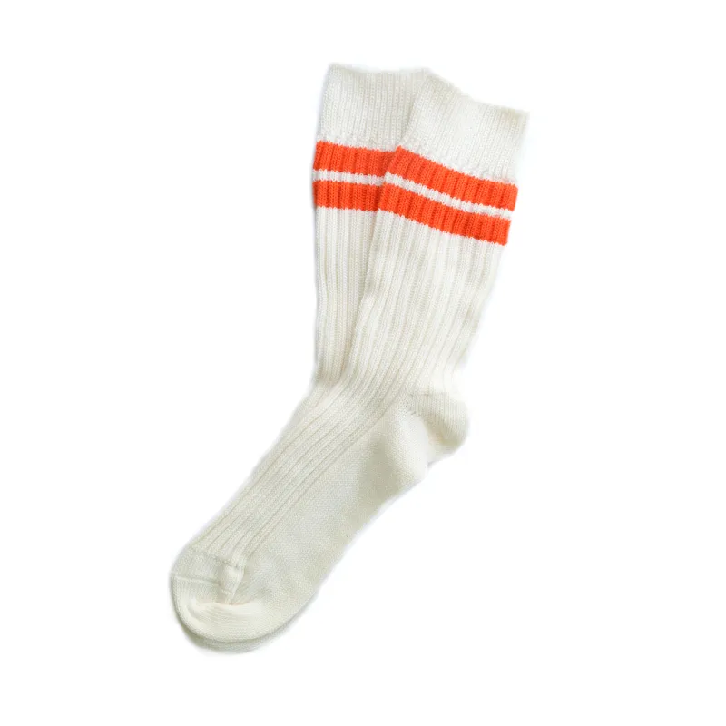 Orange / White Stripe Knit Socks sold by Morris and King