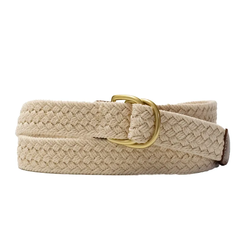 Natural Woven D-Ring Belt sold by Morris and King