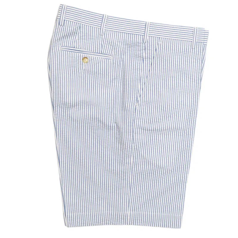 Light Blue / White Seersucker Shorts - Classic Fit (SS25) sold by Morris and King