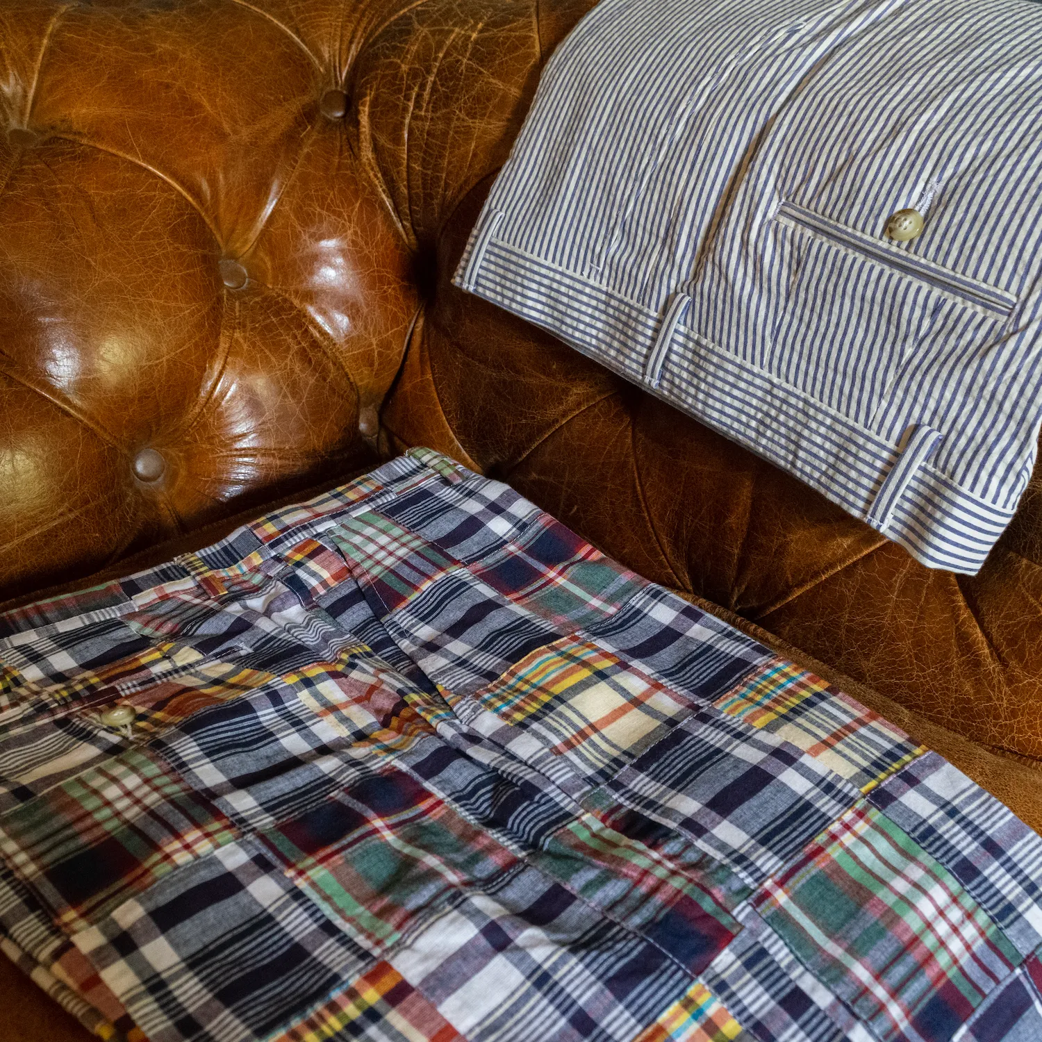 Navy Patch Madras Shorts - Classic Fit (SS25) sold by Morris and King product image thumbnail 3