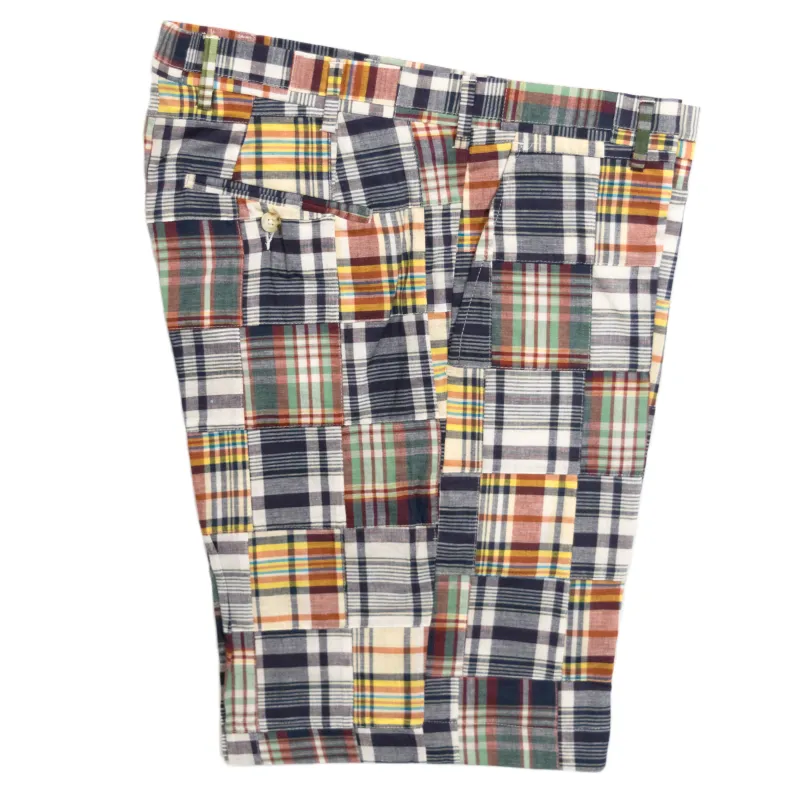 Navy Patch Madras Shorts - Classic Fit (SS25) sold by Morris and King