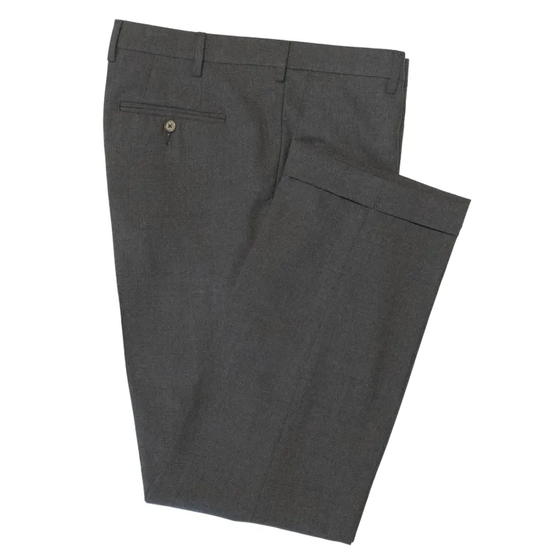 Grey Tropical Wool Trousers - Classic Fit (SS24) sold by Morris and King
