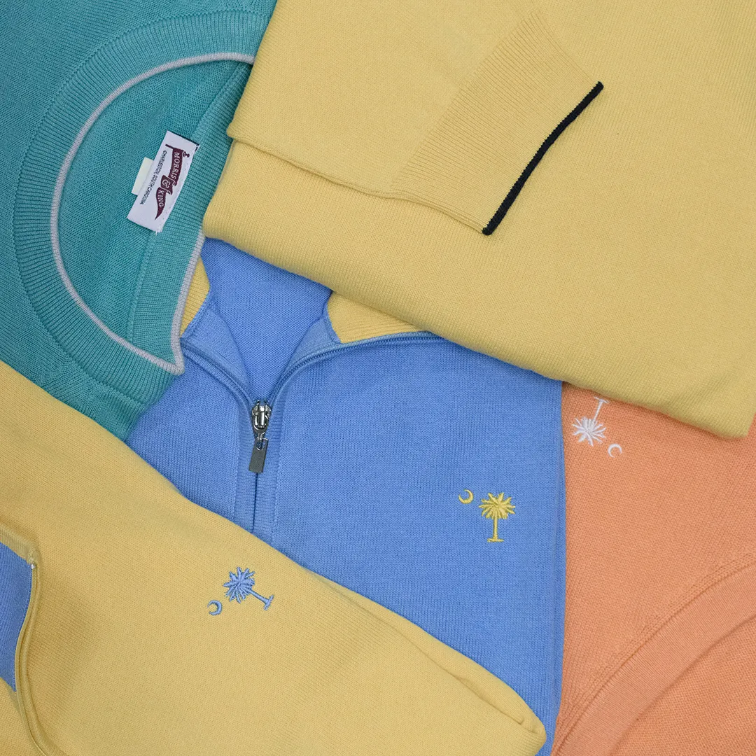 Light Blue Lightweight Quarter Zip Sweater (SS25) sold by Morris and King product image thumbnail 3