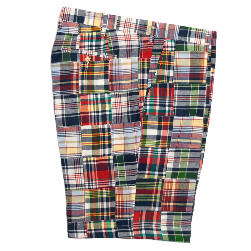 Green Patch Madras Shorts - Classic Fit sold by Morris and King