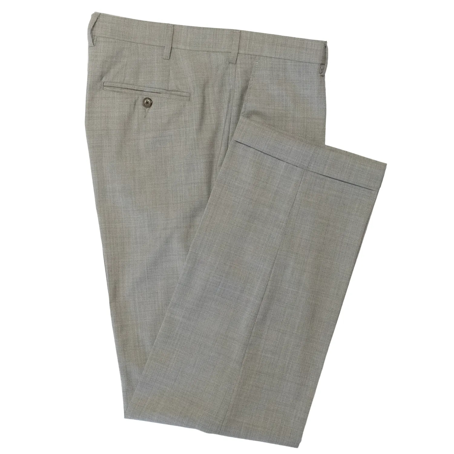 Light Grey Tropical Wool Trousers - Classic Fit sold by Morris and King
