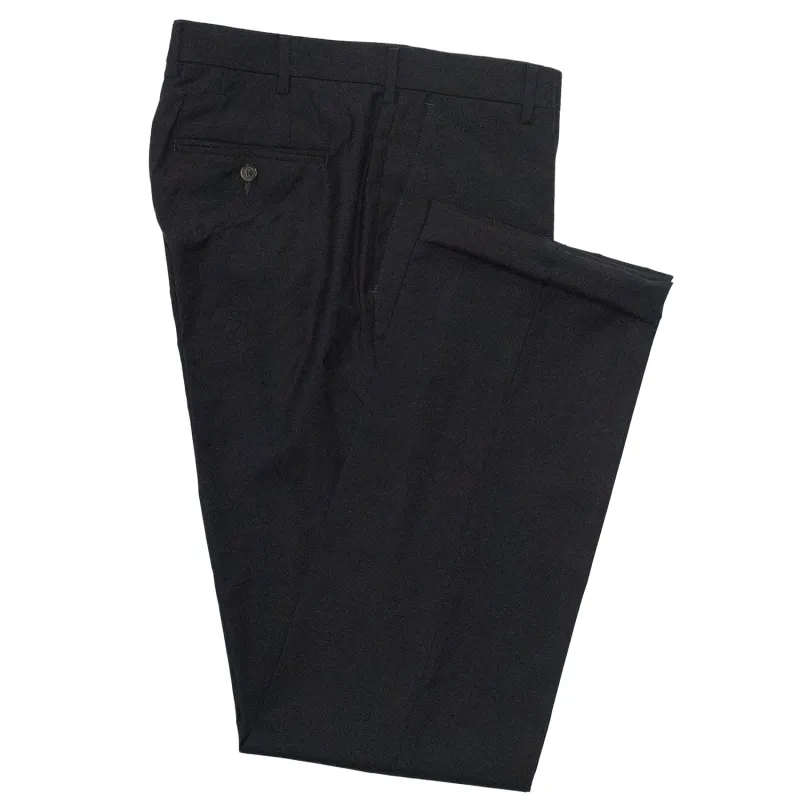 Navy Tropical Wool Trousers - Classic Fit sold by Morris and King