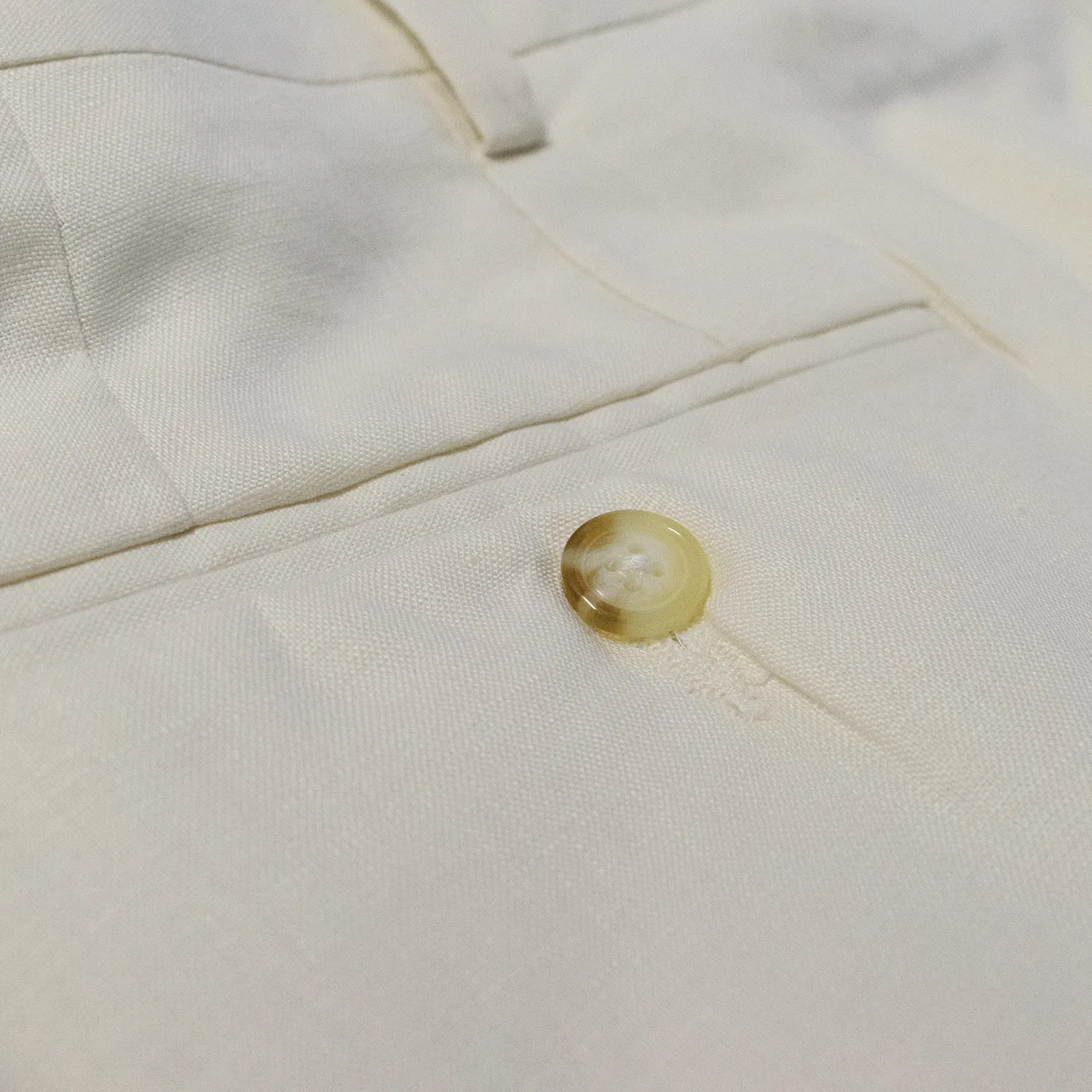 Cream Linen Trousers - Classic Fit sold by Morris and King product image thumbnail 2