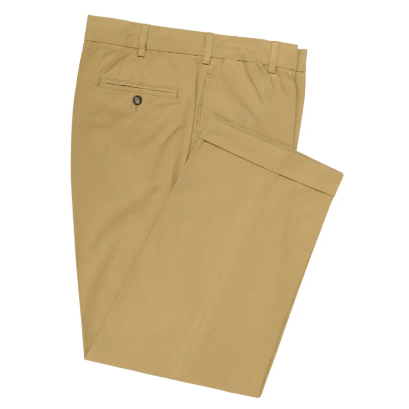 Dark Khaki Lightweight Poplin Pants - Classic Fit sold by Morris and King