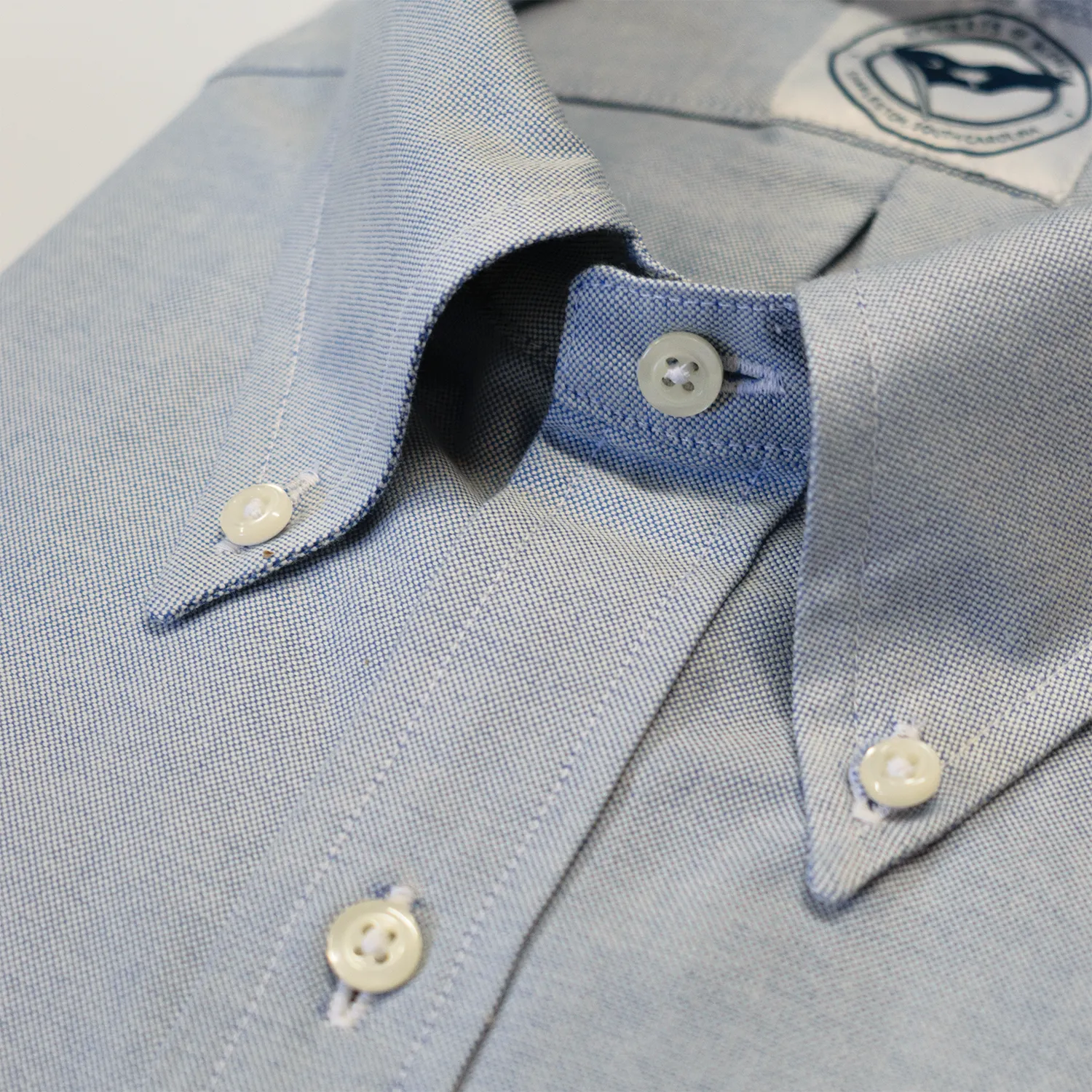 Blue Six Button Oxford Button Down Shirt - Made To Order sold by Morris and King product image thumbnail 2