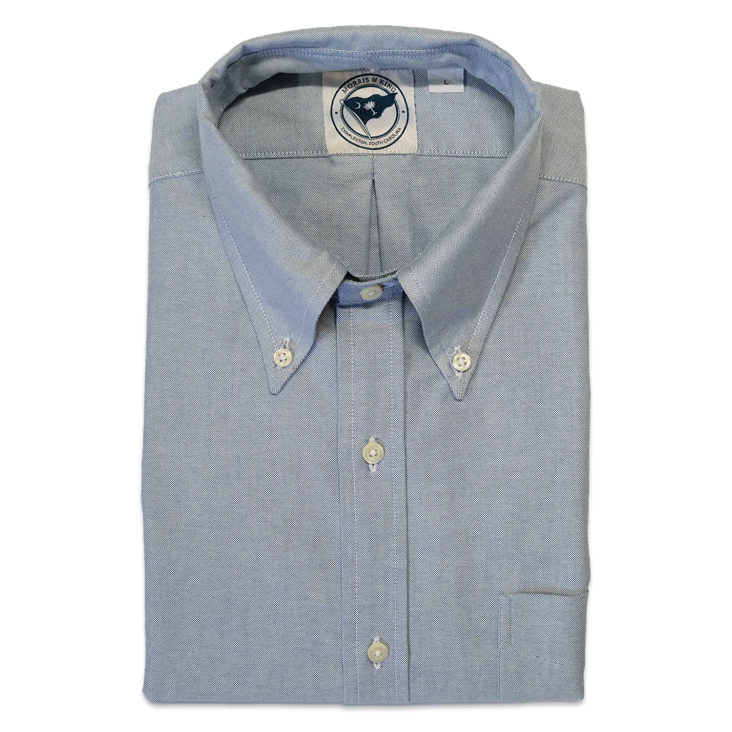 Blue Six Button Oxford Button Down Shirt - Made To Order sold by Morris and King