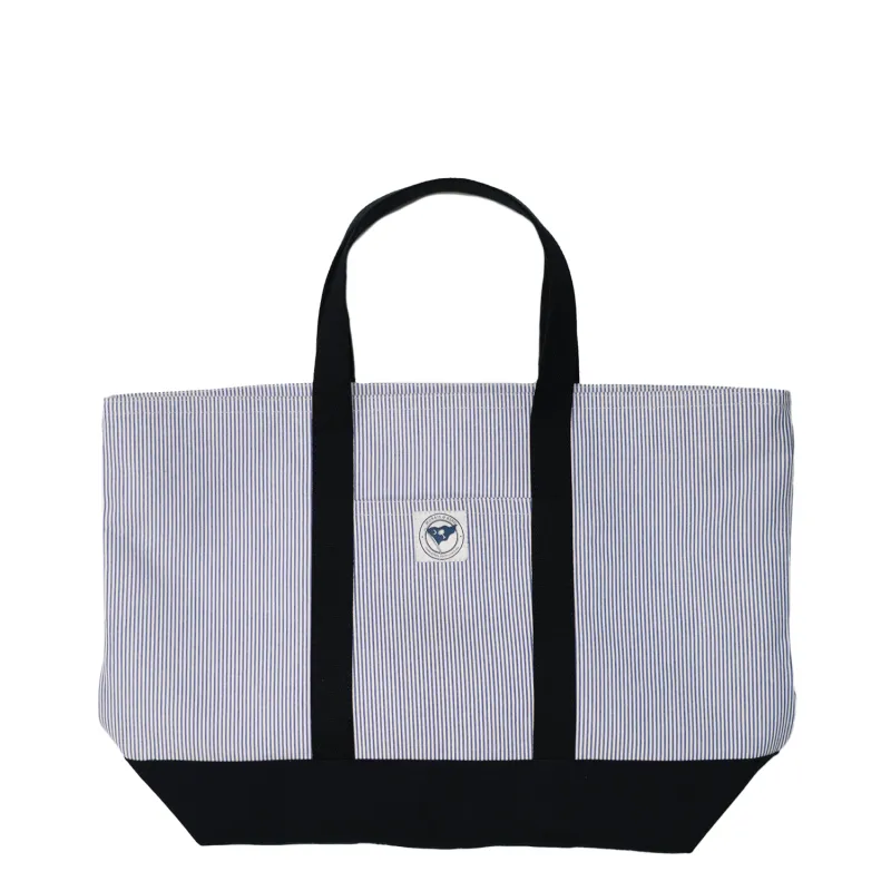 Classic Navy Seersucker Tote Bag sold by Morris and King