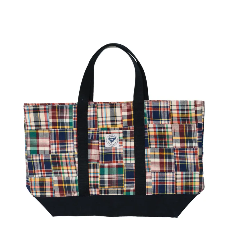 Classic Navy Patch Madras Tote Bag sold by Morris and King