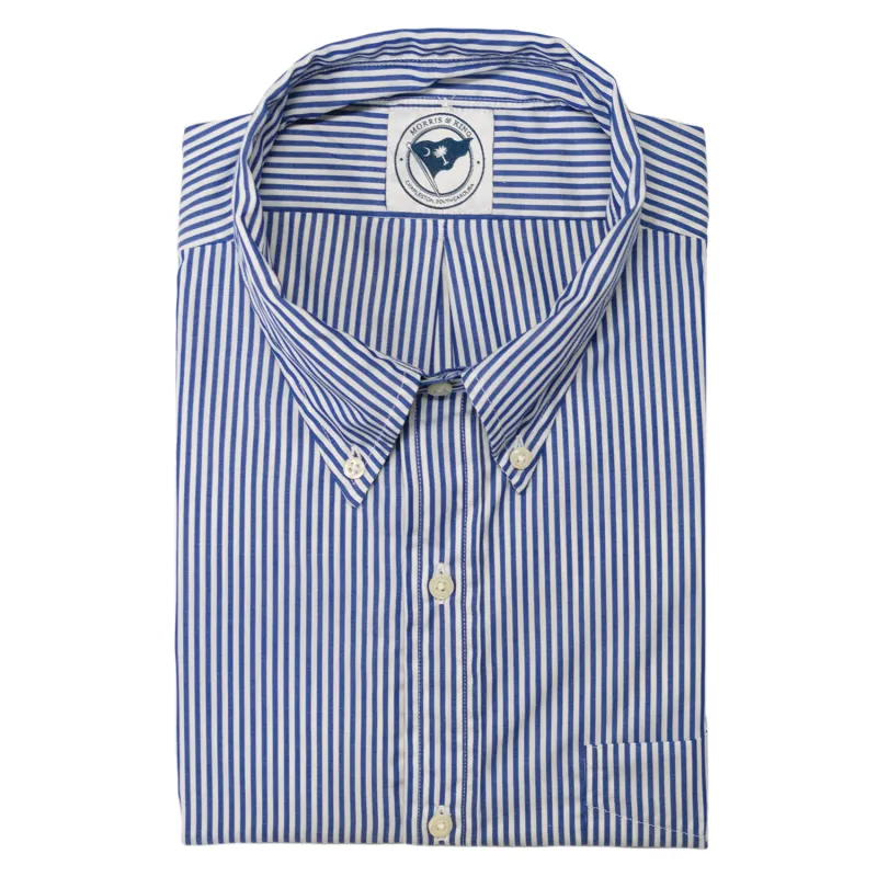 Blue Bengal Stripe Button Down Shirt - Made To Order made by Morris and King