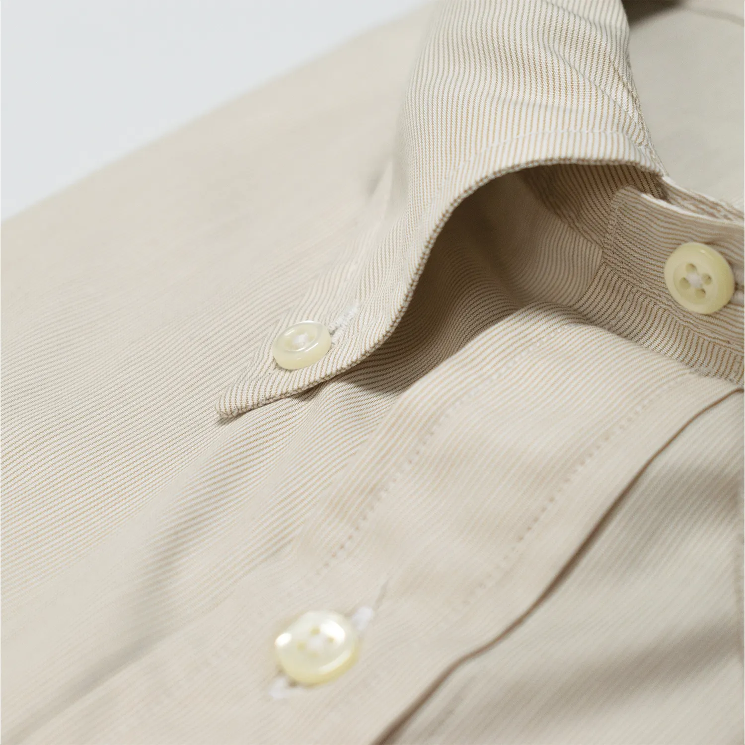 Beige Mini Stripe Button Down Shirt - Made To Order sold by Morris and King product image thumbnail 2
