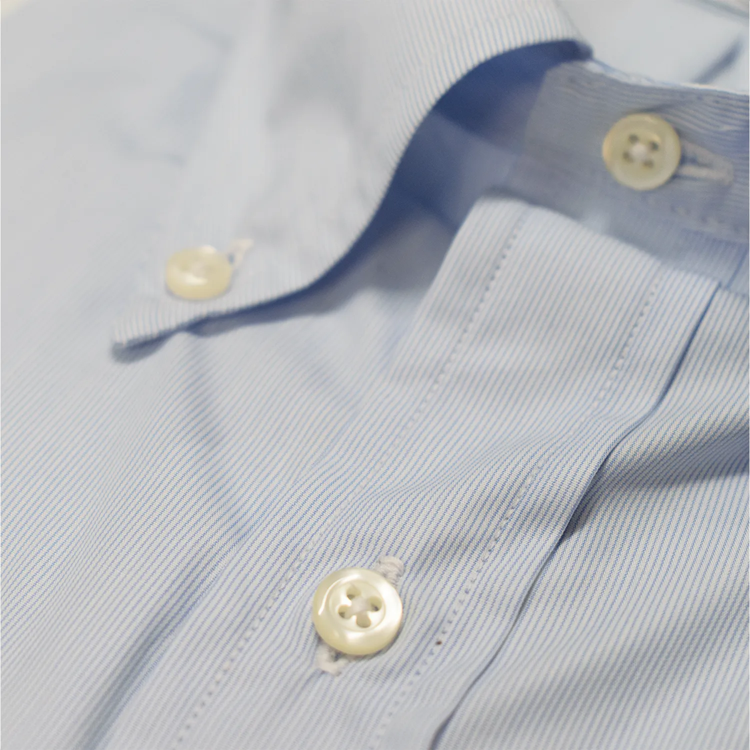 Light Blue Mini Stripe Button Down Shirt - Made To Order sold by Morris and King product image thumbnail 2