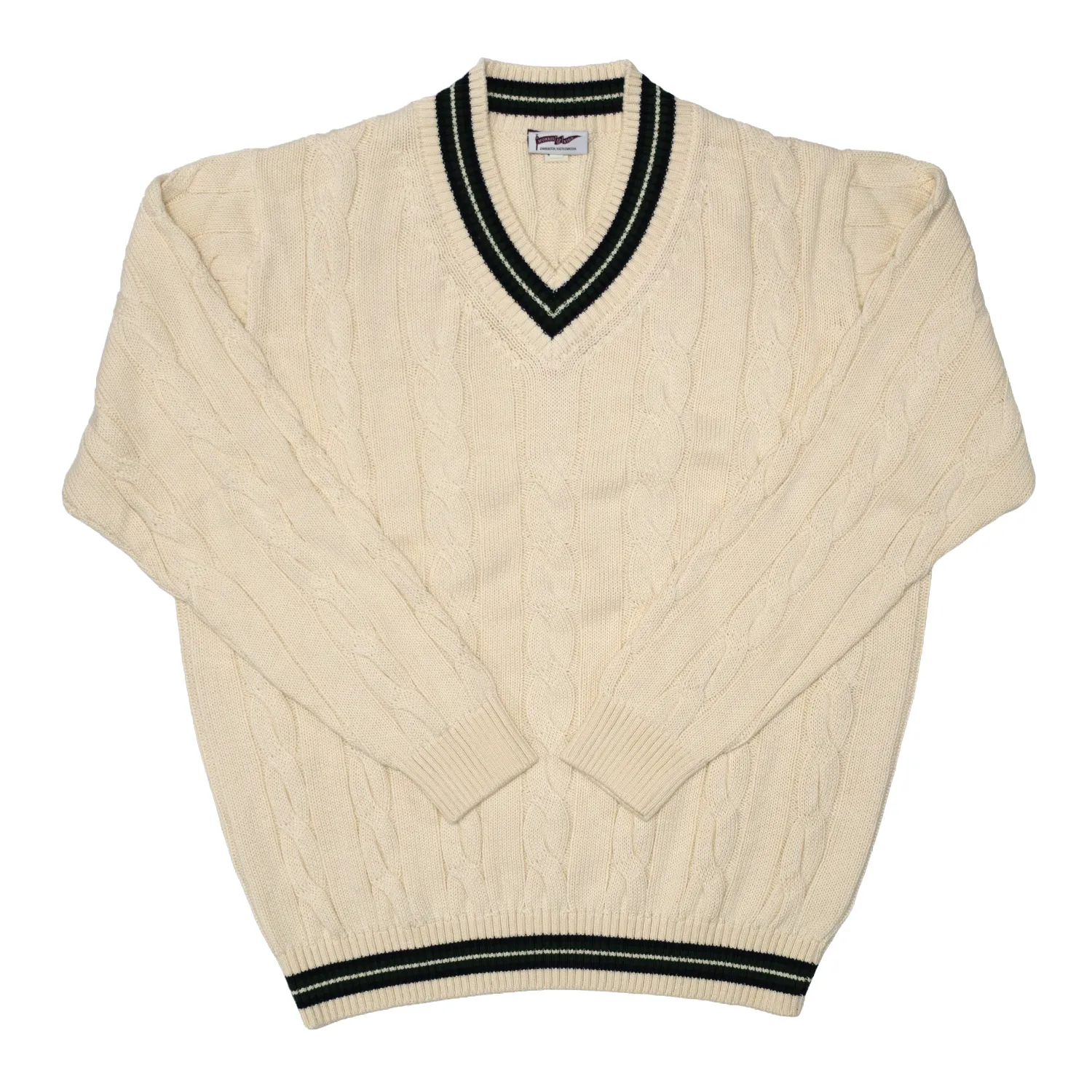 Cream / Navy / Dark Green Classic Cricket Sweater sold by Morris and King product image thumbnail 2