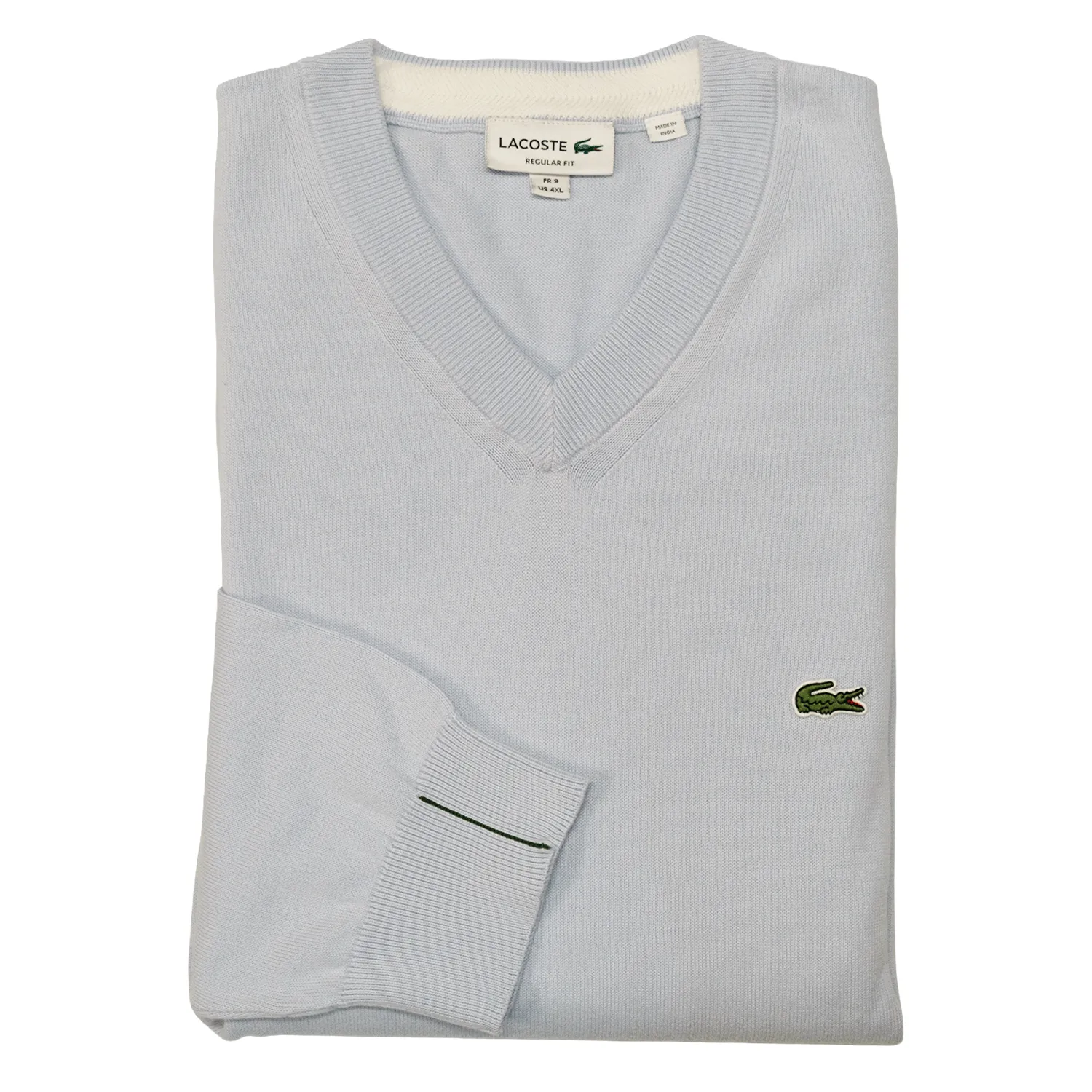 Phoenix Blue Cotton V-Neck Sweater sold by Morris and King