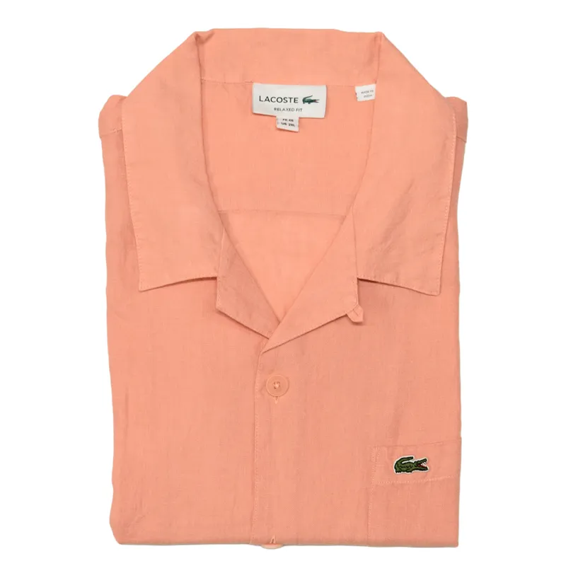 Rose Relaxed Linen Shirt made by Lacoste