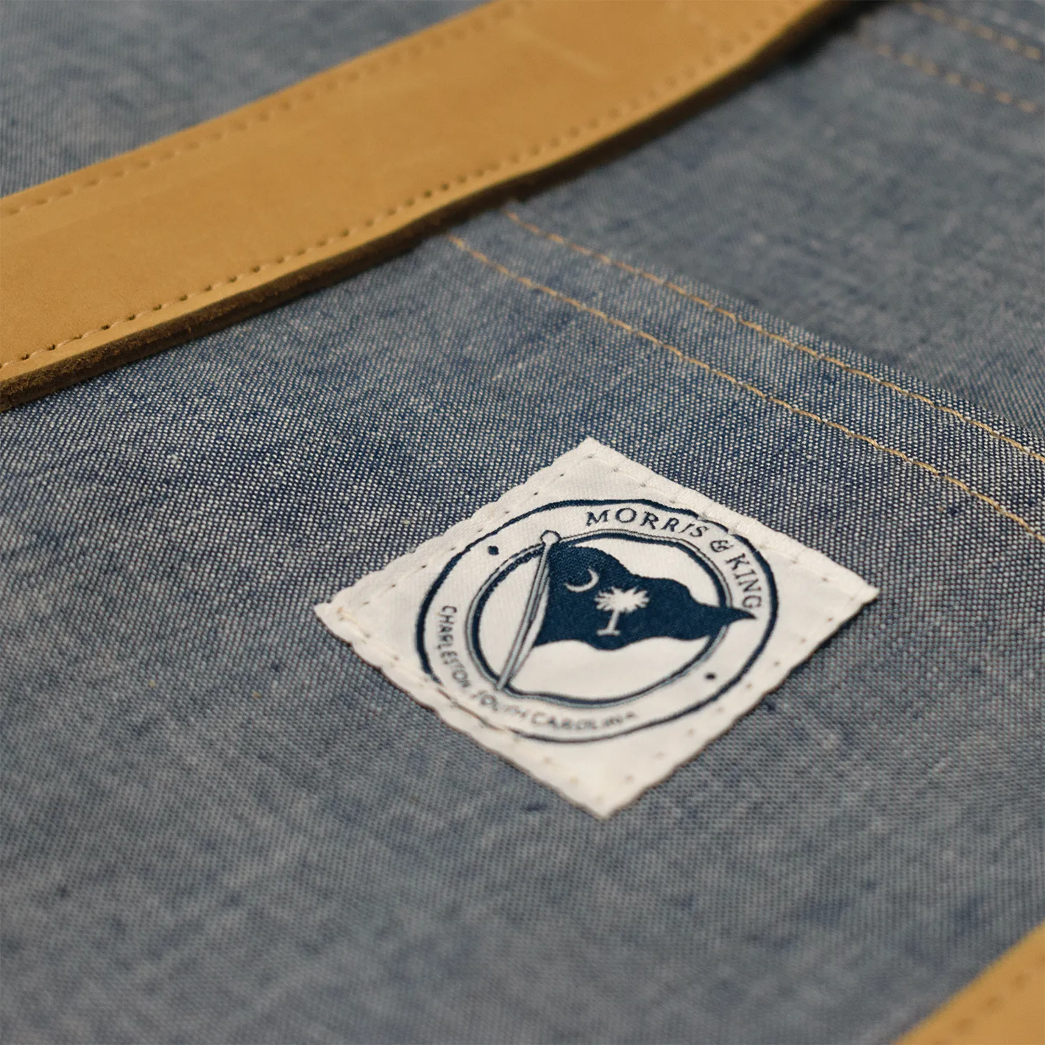 Chambray & Leather Tote Bag (Limited Edition) sold by Morris and King product image thumbnail 2