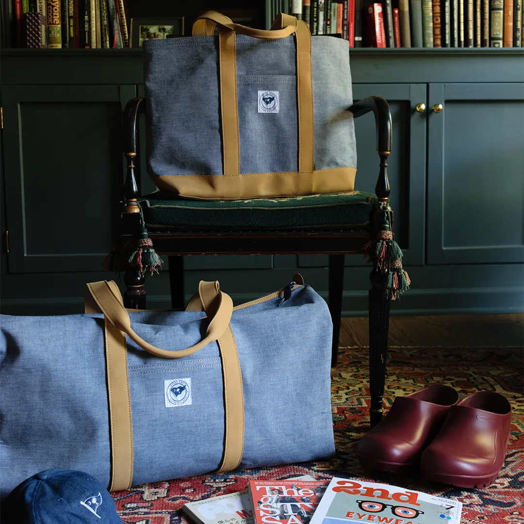 Chambray & Leather Tote Bag (Limited Edition) sold by Morris and King product image thumbnail 3