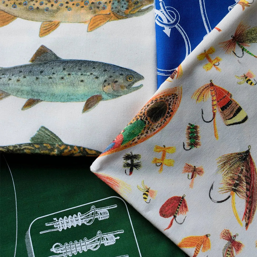 Cream Fly Fishing Flies Bandana sold by Morris and King product image thumbnail 3