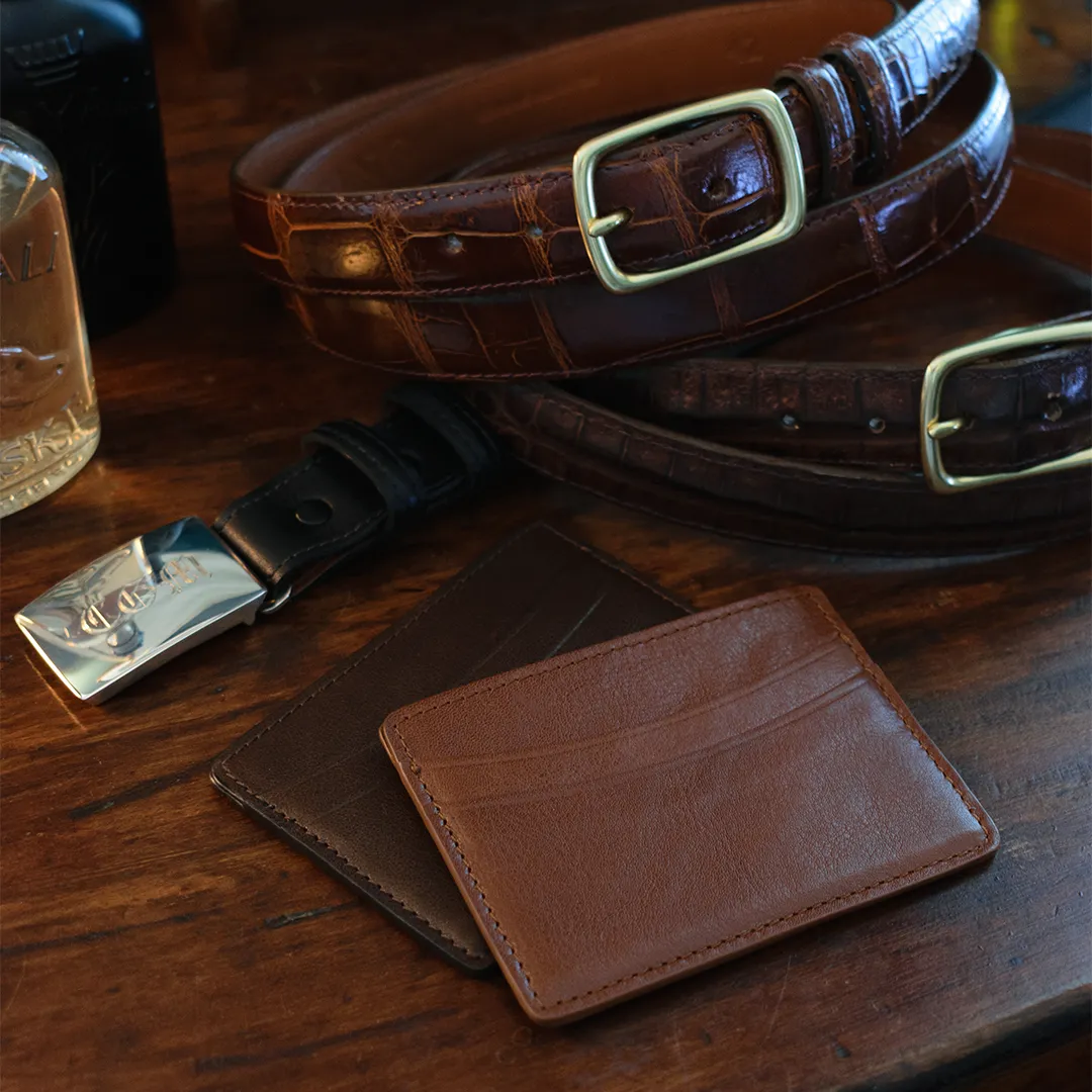 Brown French Calf Card Case sold by Morris and King product image thumbnail 2
