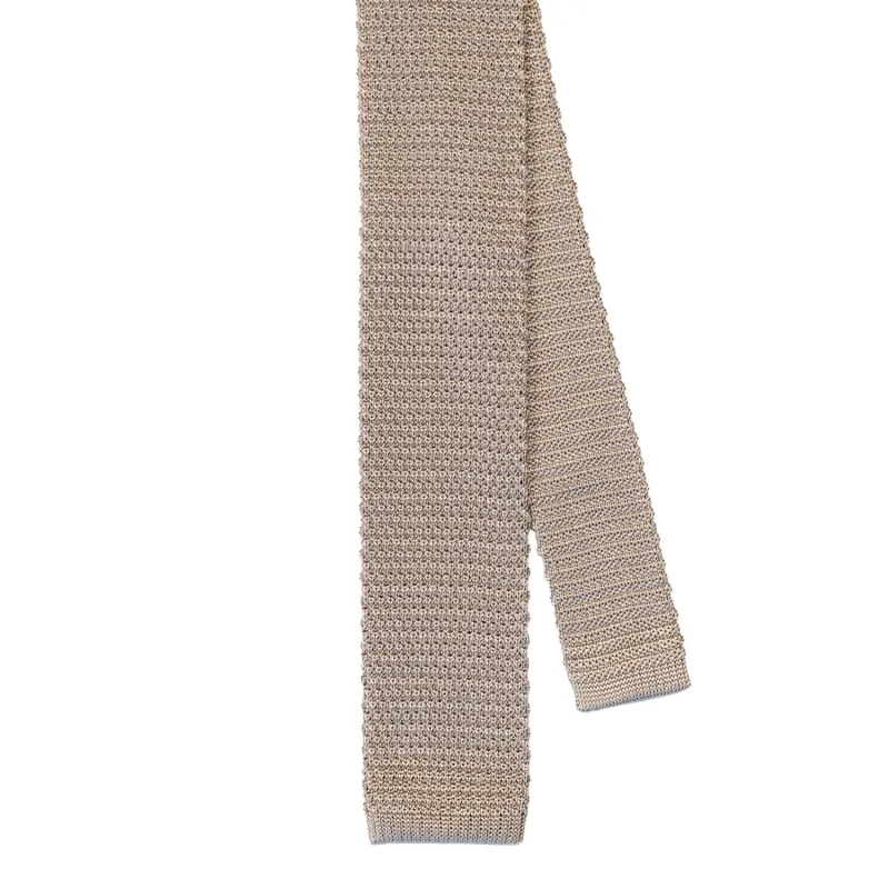 Silver Silk Knit Tie made by Morris and King