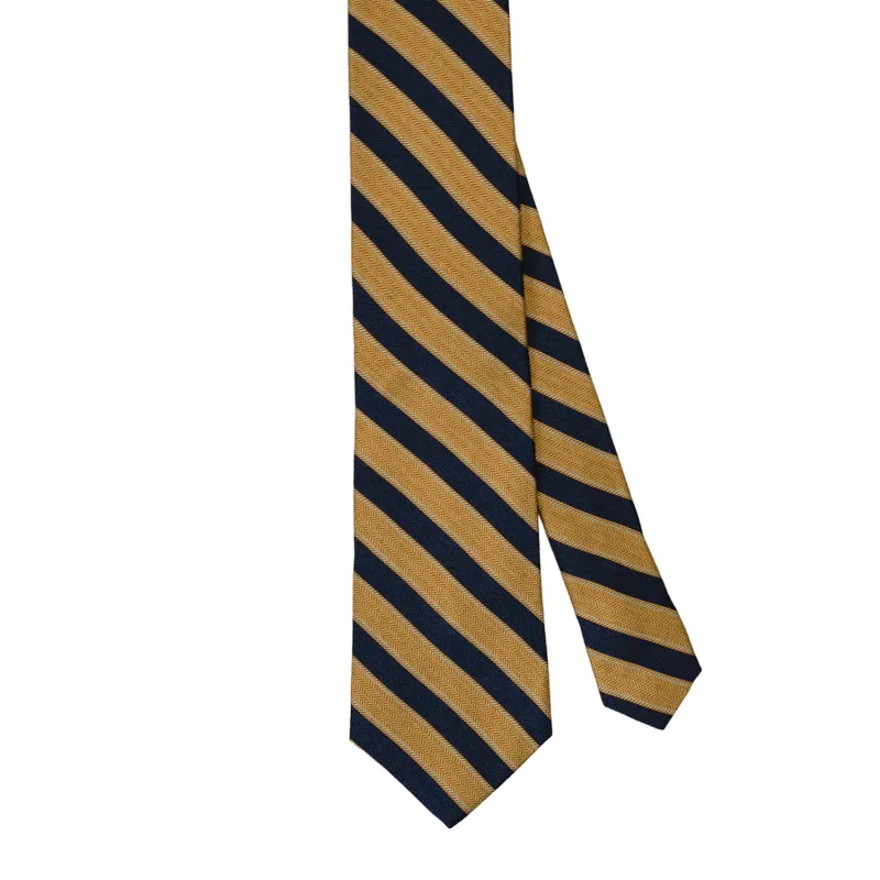 Gold Woven Stripe Tie made by Morris and King