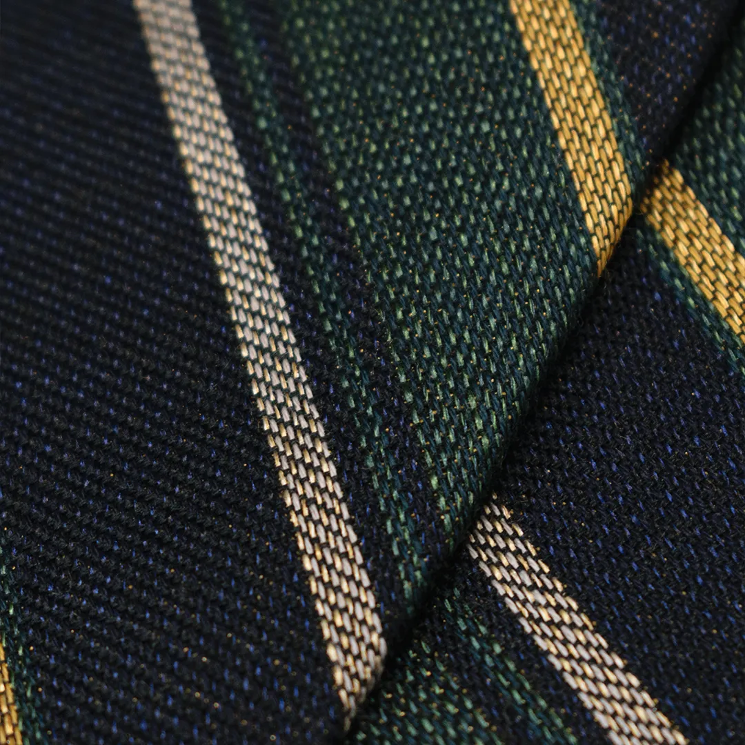 Green Woven Stripe Tie sold by Morris and King product image thumbnail 2