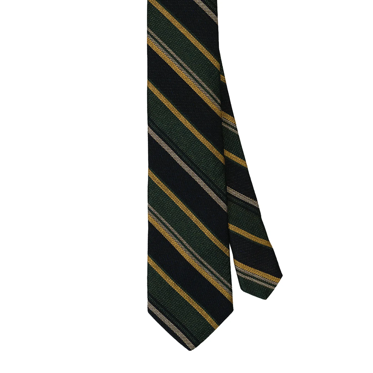 Green Woven Stripe Tie sold by Morris and King