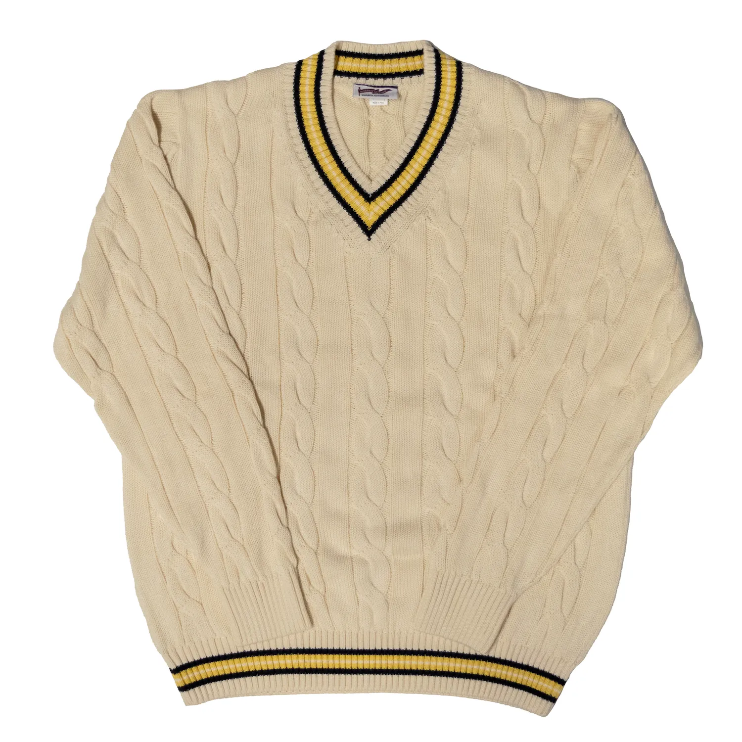 Cream / Navy / Yellow Classic Cricket Sweater sold by Morris and King product image thumbnail 2