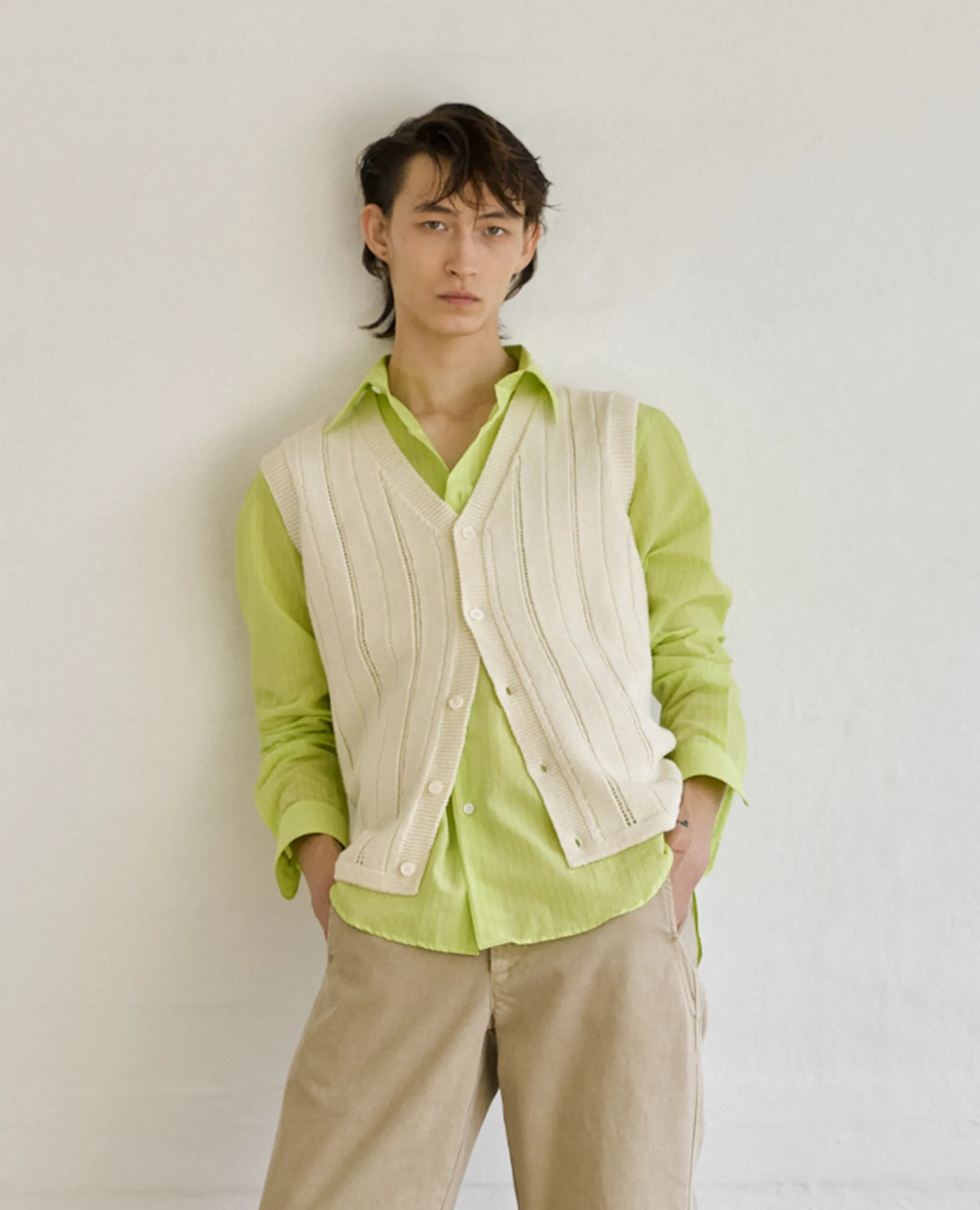 ALEX VEST . OFF WHITE sold by Sunflower