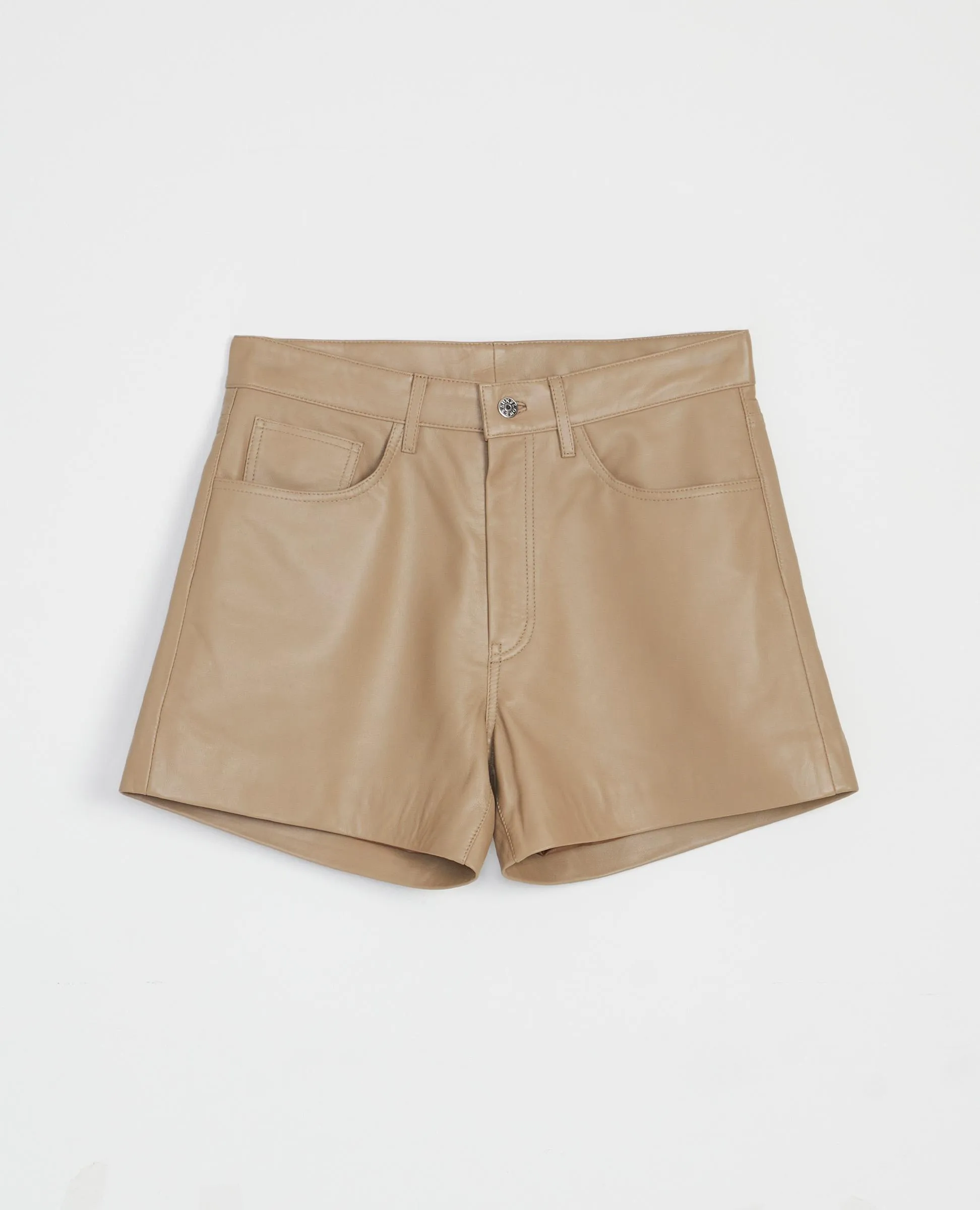 LEATHER SHORT . KHAKI sold by Sunflower
