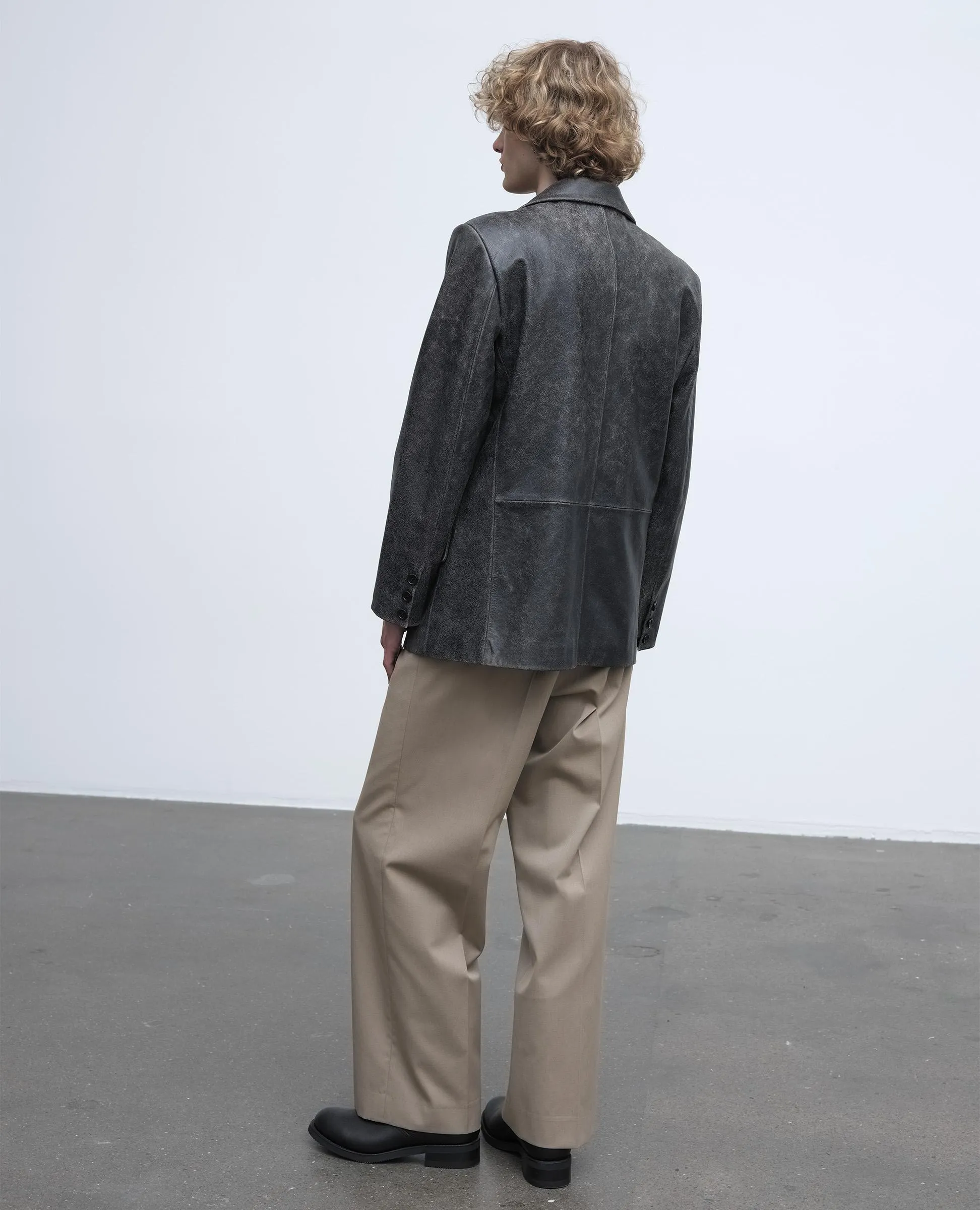 LEATHER BLAZER . WASHED BLACK sold by Sunflower product image thumbnail 2