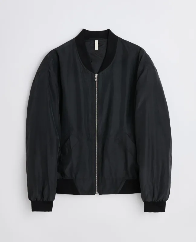 SILK BOMBER . BLACK sold by Sunflower