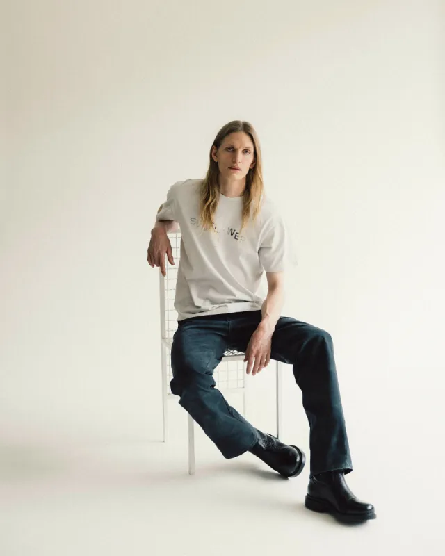 EASY LOGO TEE  . LIGHT GREY sold by Sunflower