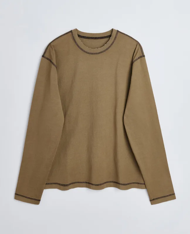 CONTRAST TEE LS . STONE sold by Sunflower