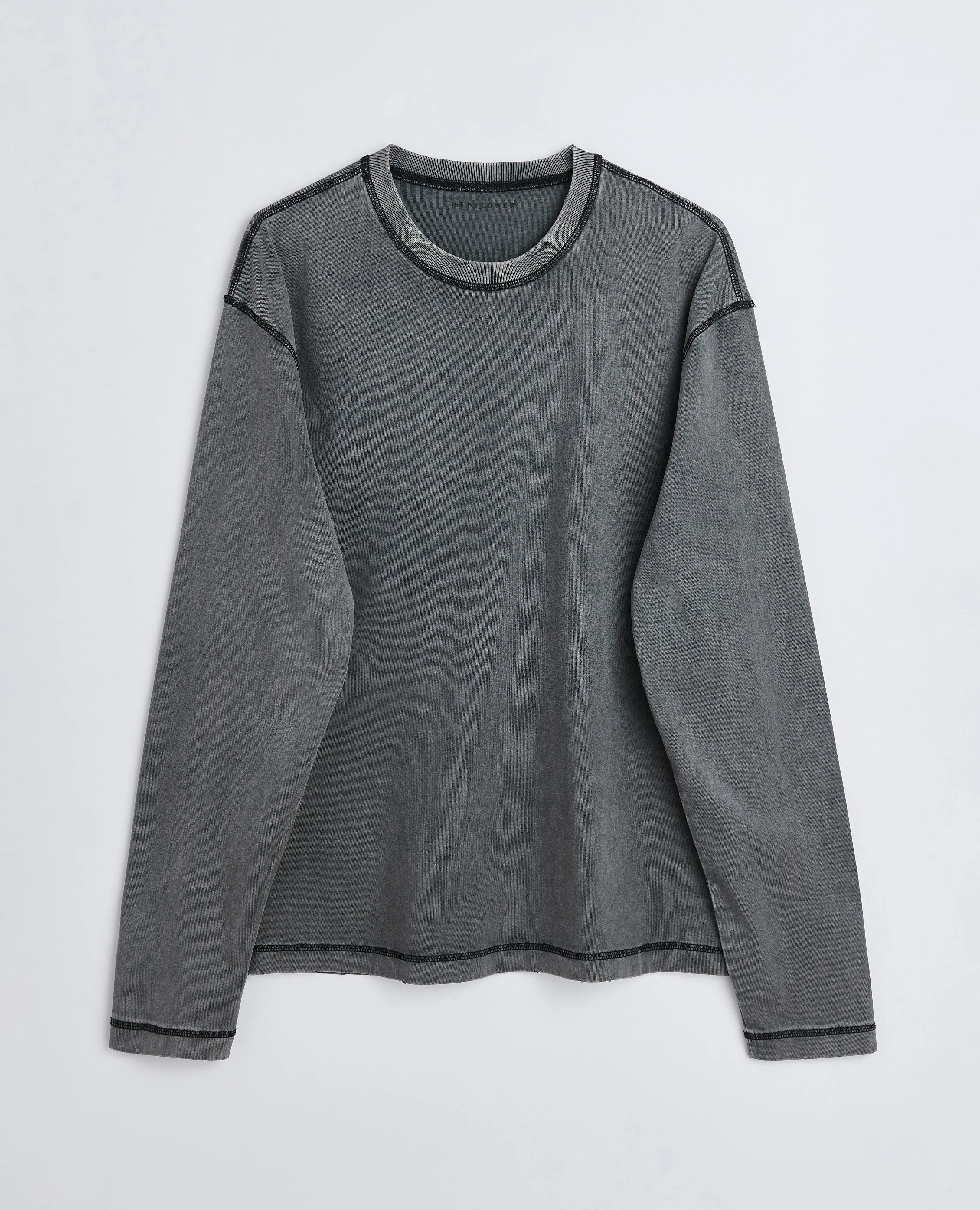CONTRAST TEE LS . WASHED BLACK sold by Sunflower