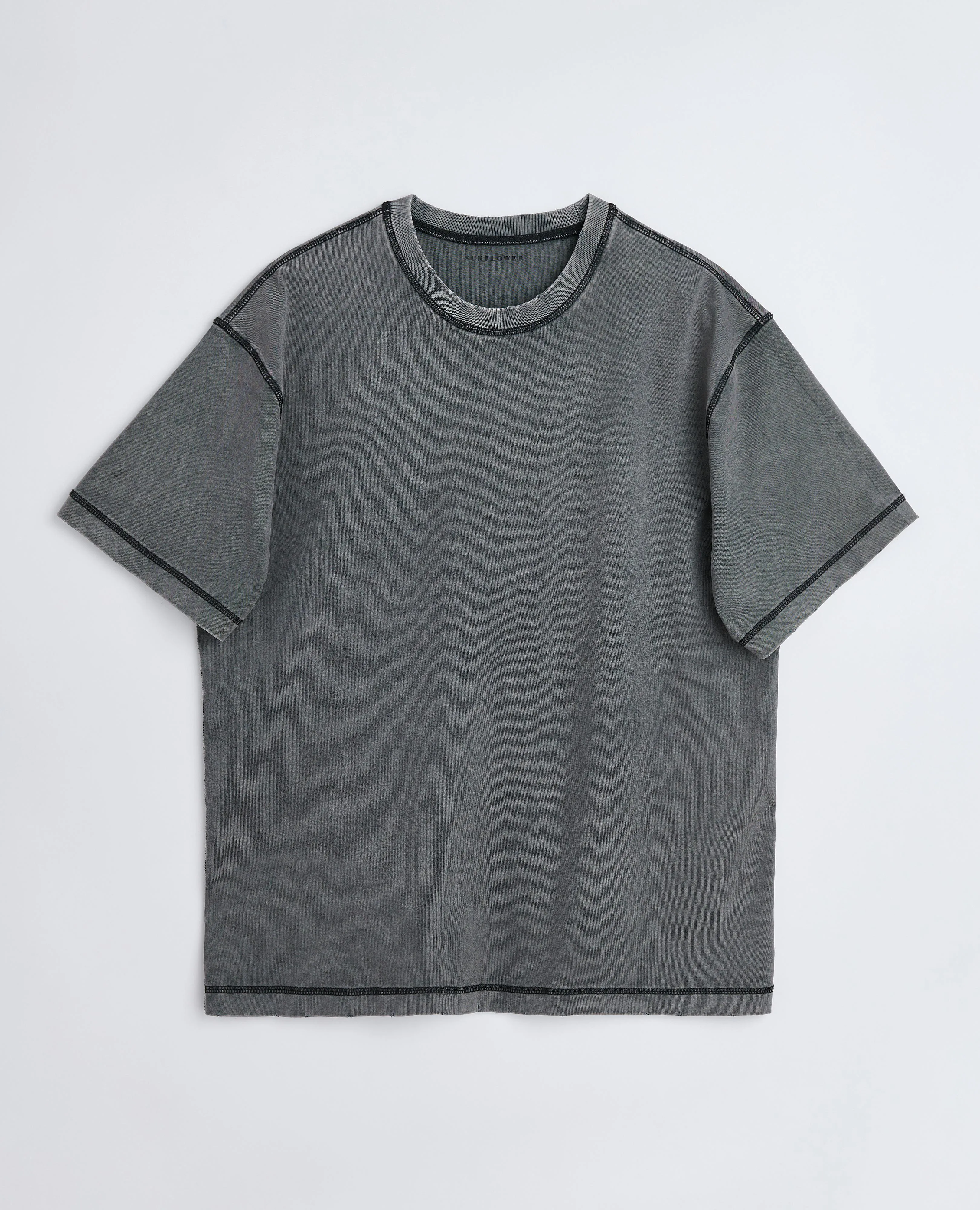 CONTRAST TEE . WASHED BLACK sold by Sunflower