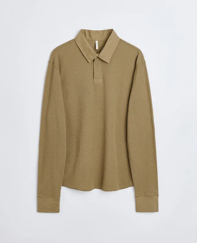 RUGBY WAFFLE TEE LS KHAKI sold by Sunflower