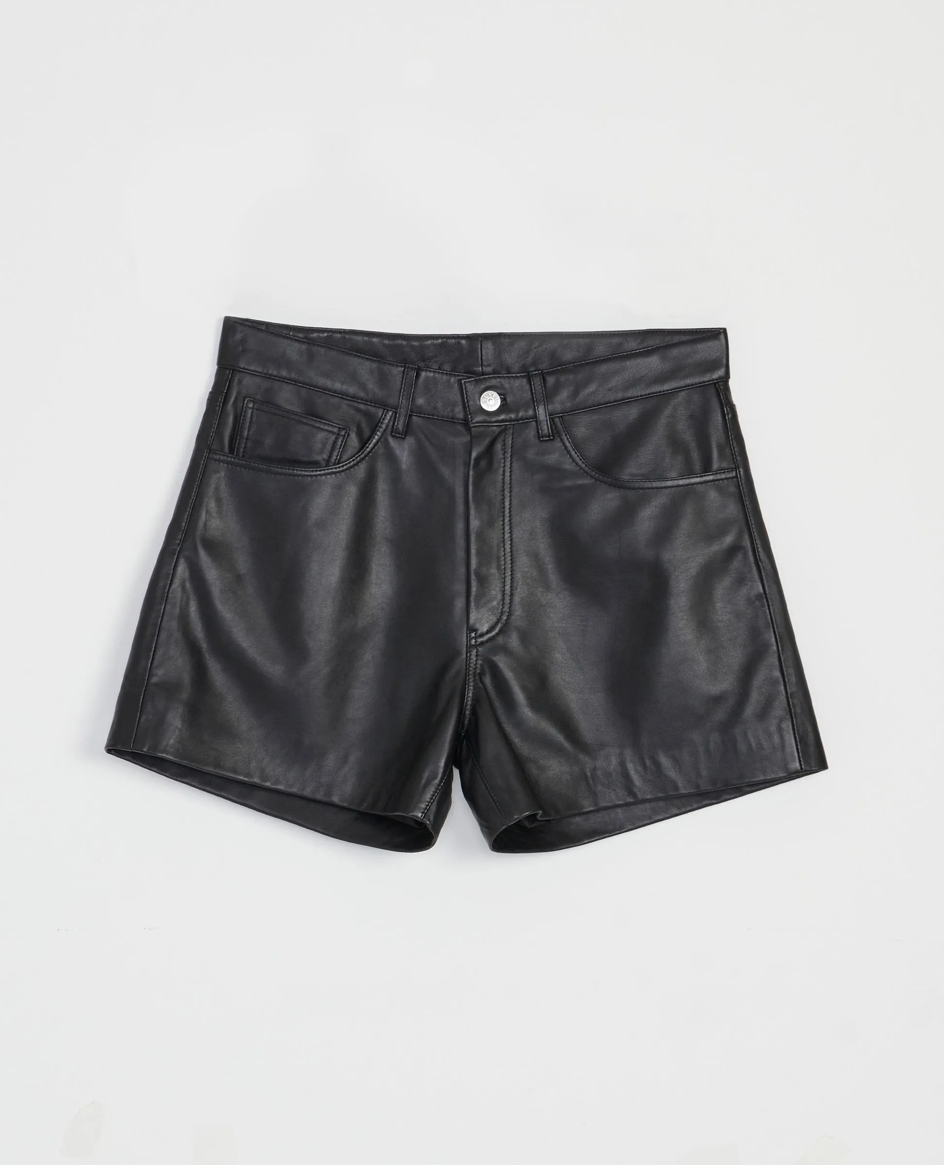 LEATHER SHORT . BLACK sold by Sunflower
