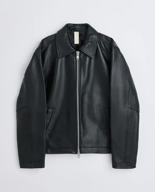 eaphi big collar leather short jacket 新品 新品/Eaphi/big collar leather short jacket