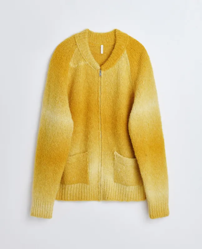 OMBRE ZIP CARDIGAN . YELLOW made by Sunflower