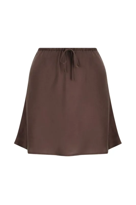 The Elka Mini Skirt | Cocoa sold by The Bali Tailor