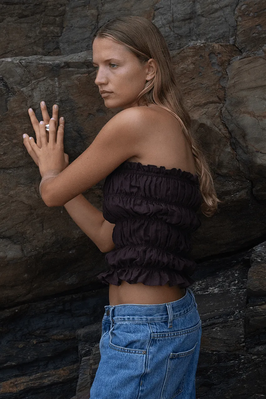 The Maie Tube Top | Cocoa sold by The Bali Tailor product image thumbnail 4