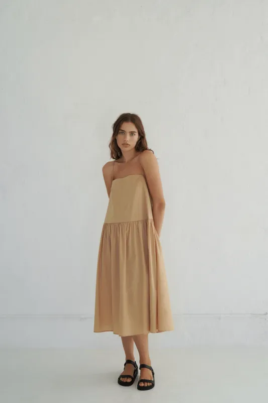 The Luci Midi Dress | Latte sold by The Bali Tailor