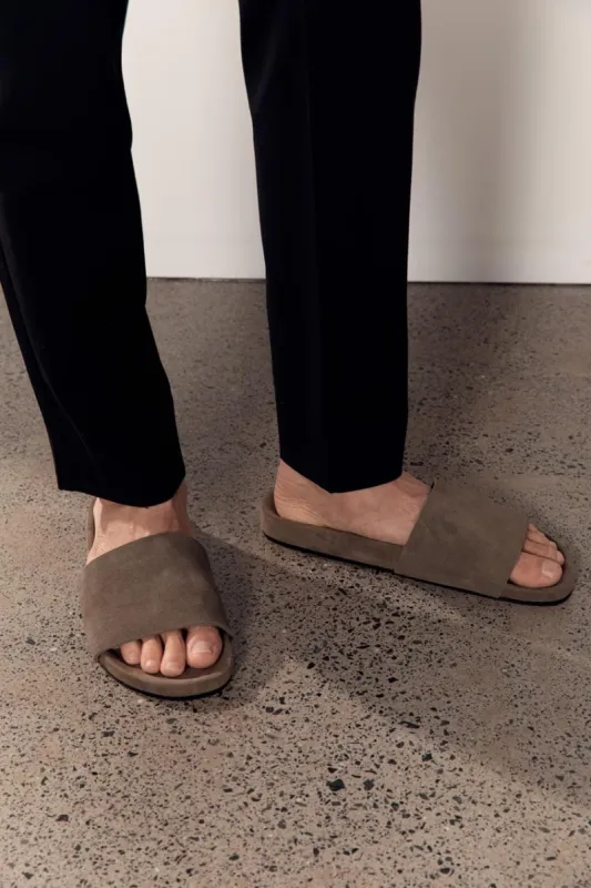 The Tom Slide | Olive Suede sold by The Bali Tailor