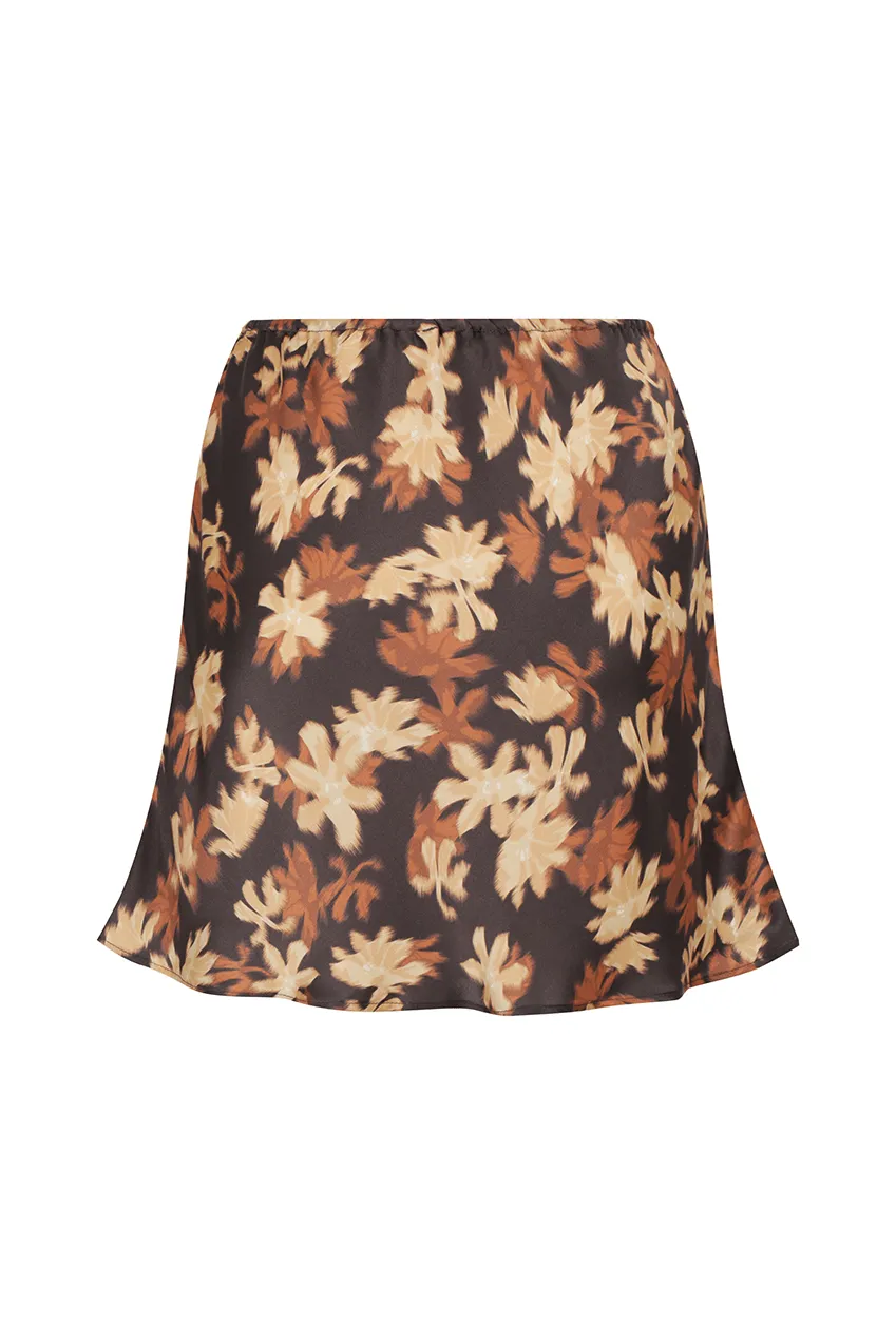 The Elka Mini Skirt | Choc Creme Floral sold by The Bali Tailor product image thumbnail 3