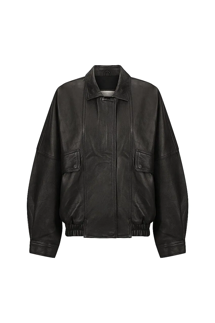 The Aaki Bomber Jacket | Black sold by The Bali Tailor product image thumbnail 3