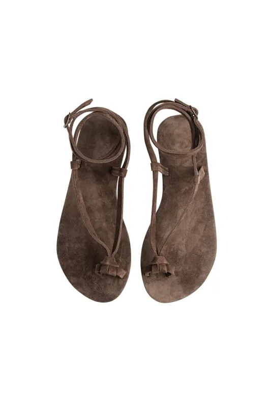 The Lara Sandal | Cocoa Suede - Made to Order sold by The Bali Tailor